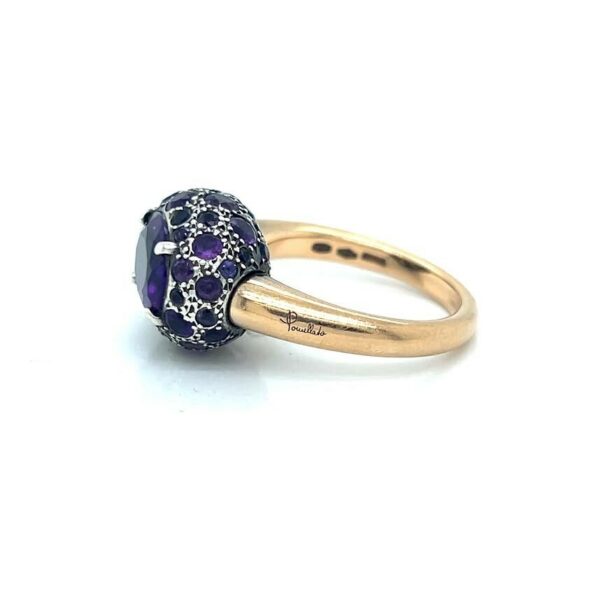 POMELLATO TABOU PURPLE AMETHYST 18K GOLD 925 SILVER RING SIZE 6 VINTAGE - Image 7