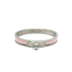 HERMES PINK MINI CLIC KELLY HINGED BANGLE BRACELET W BAG, BOX AND BOOKLET