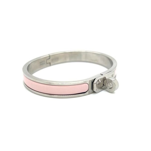 HERMES PINK MINI CLIC KELLY HINGED BANGLE BRACELET W BAG, BOX AND BOOKLET - Image 2