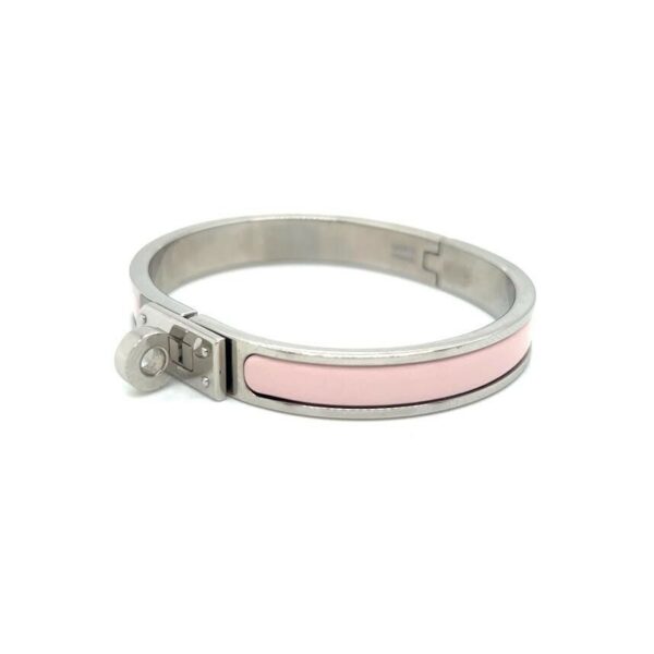 HERMES PINK MINI CLIC KELLY HINGED BANGLE BRACELET W BAG, BOX AND BOOKLET - Image 5