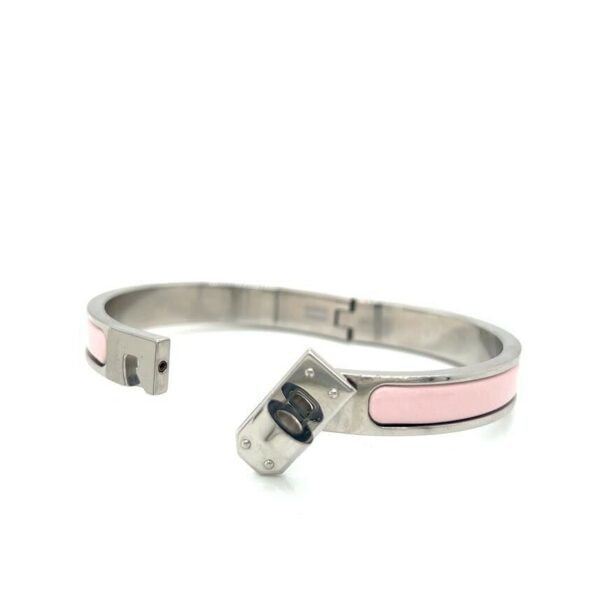HERMES PINK MINI CLIC KELLY HINGED BANGLE BRACELET W BAG, BOX AND BOOKLET - Image 6