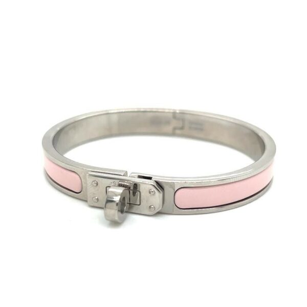 HERMES PINK MINI CLIC KELLY HINGED BANGLE BRACELET W BAG, BOX AND BOOKLET - Image 7