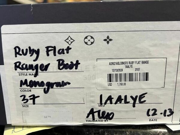 New Ruby Flat Ranger Louis Vuitton Monogram Ankle Boots EU 37 US 7 1AALYE - Image 16