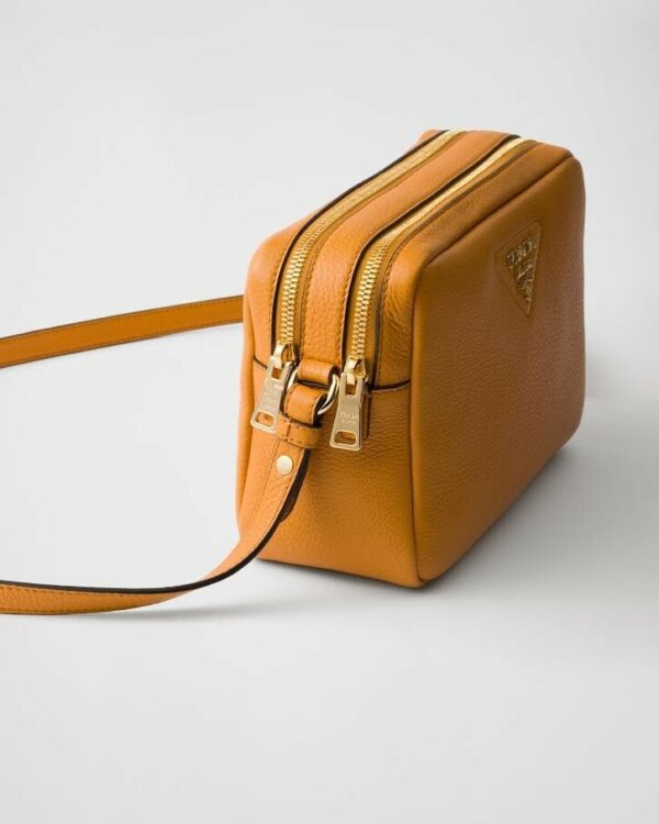 PRADA SMALL LEATHER SHOULDER BAG WITH EXTRA STRAP AMBER 1BH082_2DKV_F04GV_V_7NM - Image 3