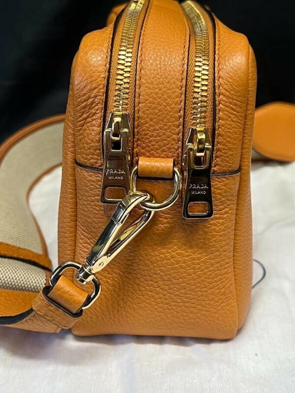 PRADA SMALL LEATHER SHOULDER BAG WITH EXTRA STRAP AMBER 1BH082_2DKV_F04GV_V_7NM - Image 7
