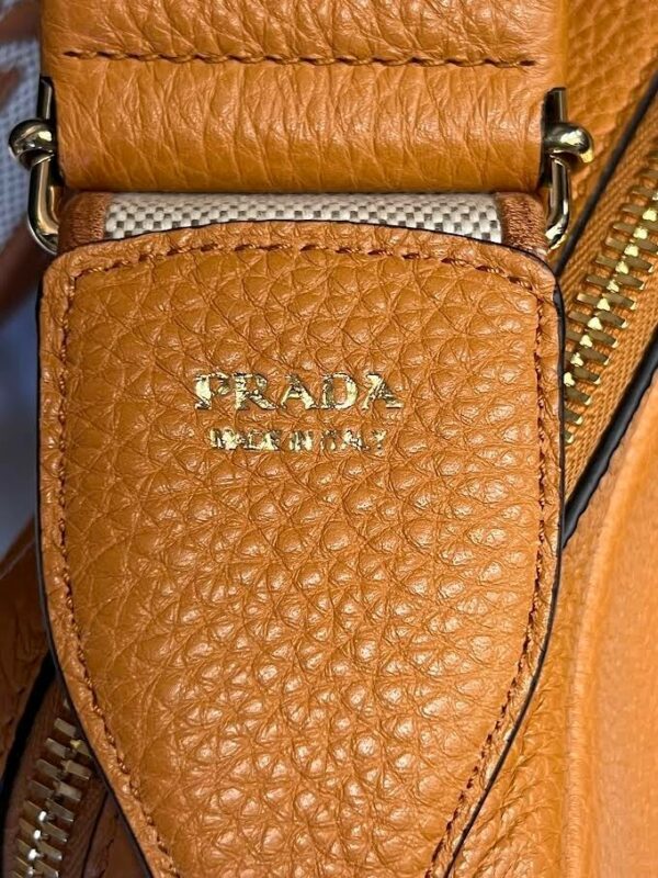 PRADA SMALL LEATHER SHOULDER BAG WITH EXTRA STRAP AMBER 1BH082_2DKV_F04GV_V_7NM - Image 16