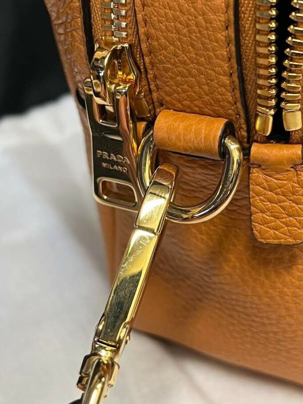 PRADA SMALL LEATHER SHOULDER BAG WITH EXTRA STRAP AMBER 1BH082_2DKV_F04GV_V_7NM - Image 20