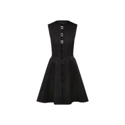 LOUIS VUITTON JEWEL BUTTON DRESS 1AFO58 SIZE 42 (US 10) 100% SILK
