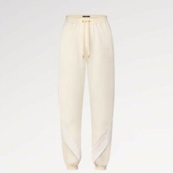 LOUIS VUITTON MONOGRAM ACCENT KNIT JOGGING PANTS 1AGCJF SIZE M0 (EU 38/US 6)