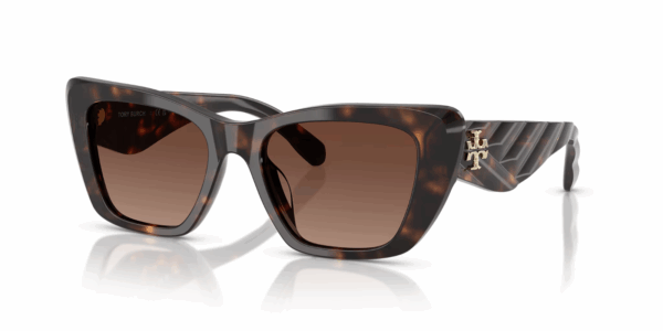 TORY BURCH SUNGLASSES BROWN POLAR LENS DARK TORTOISE FRAME TY7216U 140 MM
