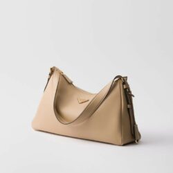 PRADA AIMEE LARGE LEATHER SHOULDER BAG SAND/GOLD 1BC228_2CYS_F02YP_V_LVM