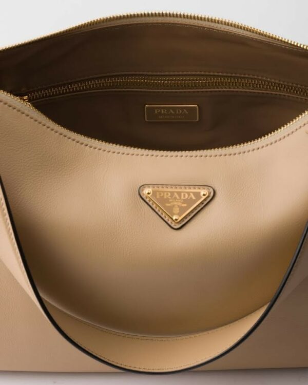 PRADA AIMEE LARGE LEATHER SHOULDER BAG SAND/GOLD 1BC228_2CYS_F02YP_V_LVM - Image 3