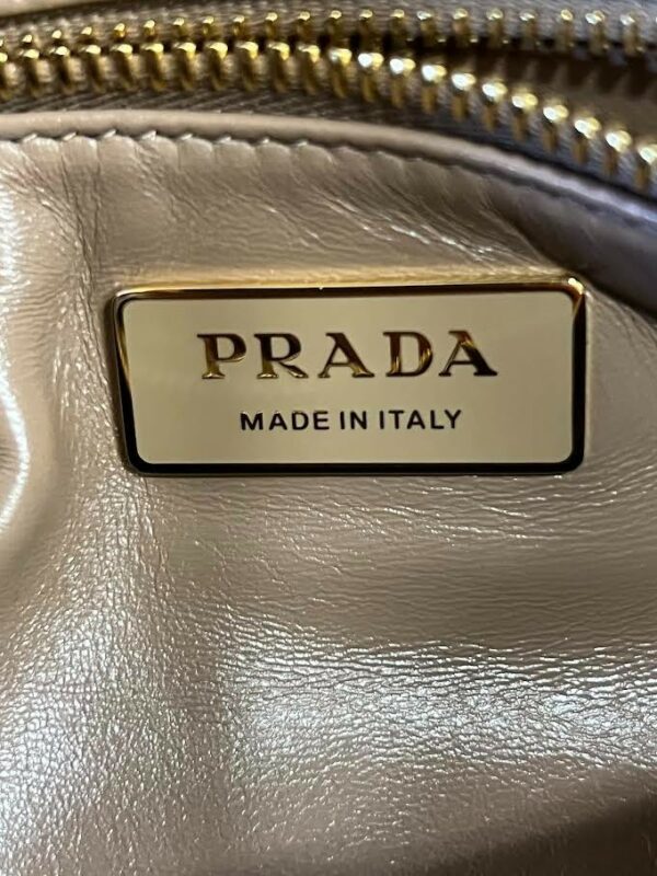 PRADA AIMEE LARGE LEATHER SHOULDER BAG SAND/GOLD 1BC228_2CYS_F02YP_V_LVM - Image 13