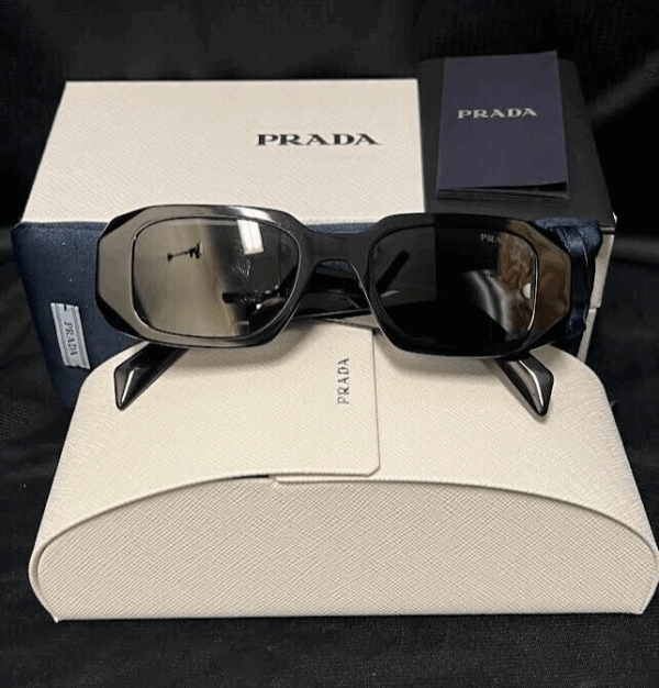 Prada PR17WS Sunglasses 49 mm Black / Dark Grey Lens 145mm 49-20 - Image 5