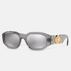 New Versace VE4361 Medusa Biggie Transparent Grey Light Grey Mirror Silver 80
