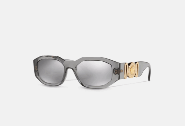 New Versace VE4361 Medusa Biggie Transparent Grey Light Grey Mirror Silver 80