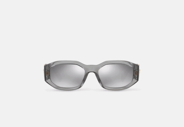 New Versace VE4361 Medusa Biggie Transparent Grey Light Grey Mirror Silver 80 - Image 2