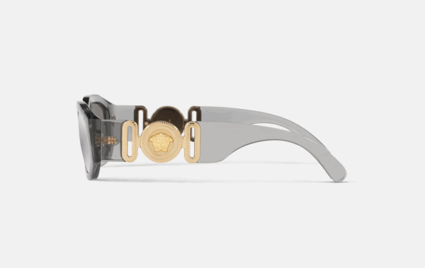 New Versace VE4361 Medusa Biggie Transparent Grey Light Grey Mirror Silver 80 - Image 3