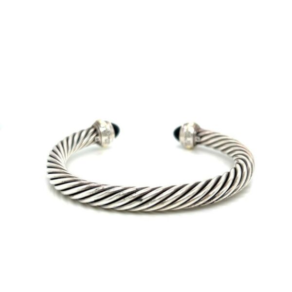 DAVID YURMAN ONYX TWO TONE CABLE CUFF STERLING SILVER 925 14K GOLD - Image 4