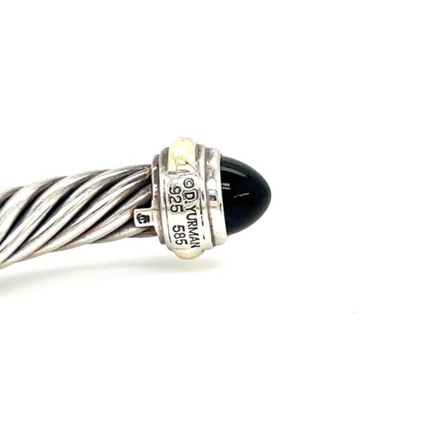 DAVID YURMAN ONYX TWO TONE CABLE CUFF STERLING SILVER 925 14K GOLD - Image 9