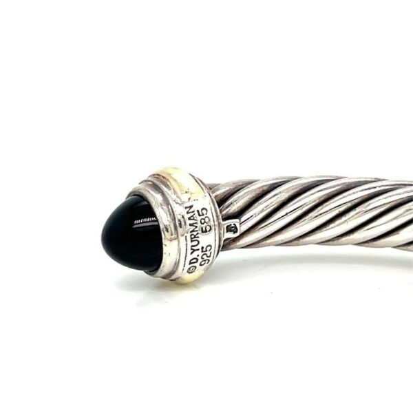 DAVID YURMAN ONYX TWO TONE CABLE CUFF STERLING SILVER 925 14K GOLD - Image 10
