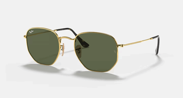 Ray-Ban HEXAGONAL FLAT LENSES ARISTA GOLD/G-15GREEN RB3548N 001 54-21 Sunglasses