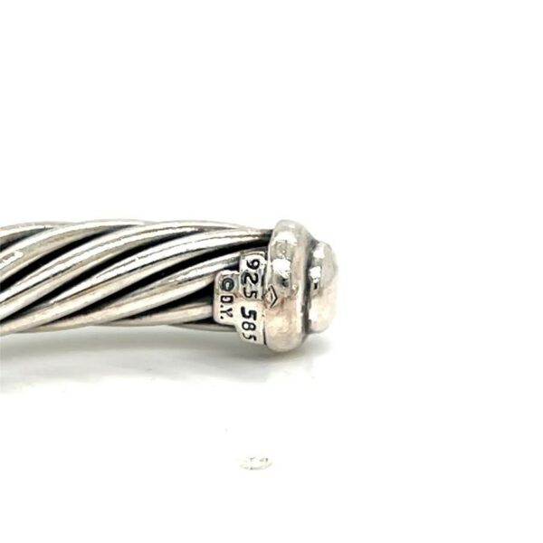 DAVID YURMAN TWO-TONE DOUBLE STATION CUFF BRACELET SILVER 925 14K YELLOW GOLD - Image 8