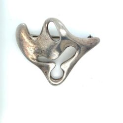 GEORG JENSEN AMOEBA BROOCH STERLING SILVER 925 VINTAGE DENMARK 322 STAMP