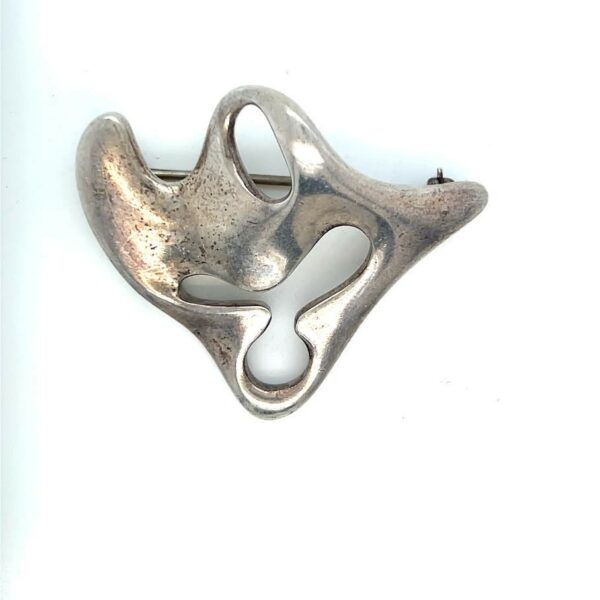 GEORG JENSEN AMOEBA BROOCH STERLING SILVER 925 VINTAGE DENMARK 322 STAMP