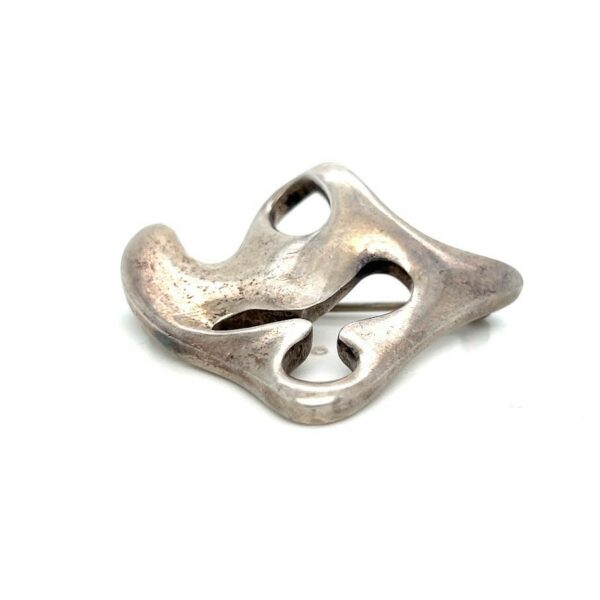 GEORG JENSEN AMOEBA BROOCH STERLING SILVER 925 VINTAGE DENMARK 322 STAMP - Image 2