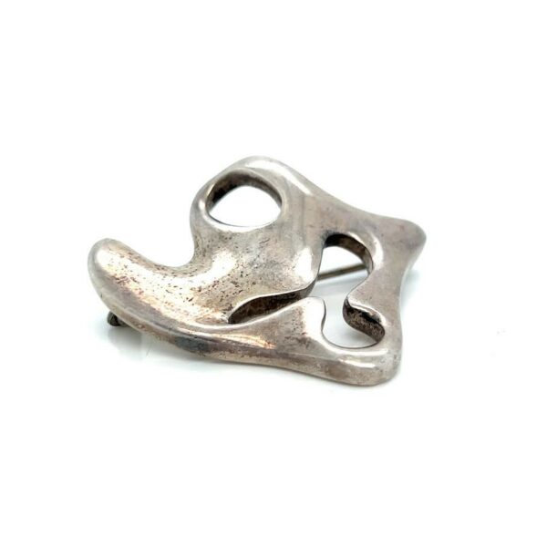 GEORG JENSEN AMOEBA BROOCH STERLING SILVER 925 VINTAGE DENMARK 322 STAMP - Image 3
