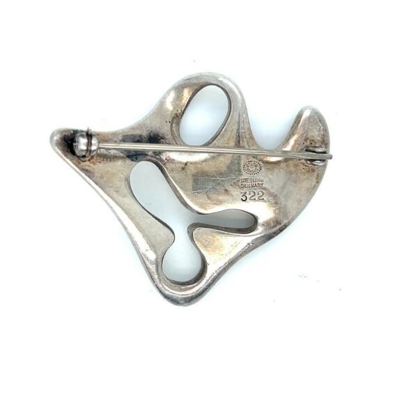 GEORG JENSEN AMOEBA BROOCH STERLING SILVER 925 VINTAGE DENMARK 322 STAMP - Image 10