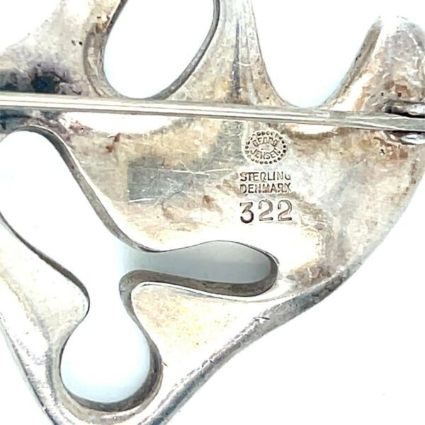 GEORG JENSEN AMOEBA BROOCH STERLING SILVER 925 VINTAGE DENMARK 322 STAMP - Image 11
