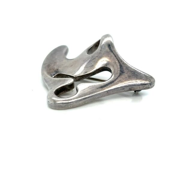 GEORG JENSEN AMOEBA BROOCH STERLING SILVER 925 VINTAGE DENMARK 322 STAMP 1950s - Image 3