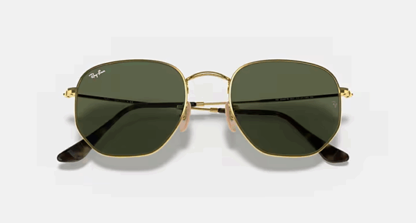 Ray-Ban HEXAGONAL FLAT LENSES ARISTA GOLD/G-15GREEN RB3548N 001 54-21 Sunglasses - Image 3