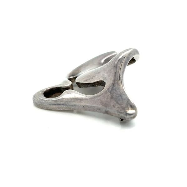 GEORG JENSEN AMOEBA BROOCH STERLING SILVER 925 VINTAGE DENMARK 322 STAMP 1950s - Image 4