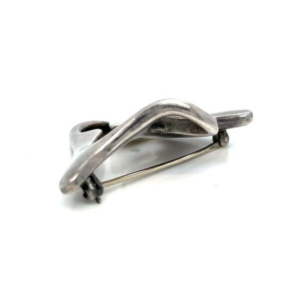 GEORG JENSEN AMOEBA BROOCH STERLING SILVER 925 VINTAGE DENMARK 322 STAMP 1950s - Image 5