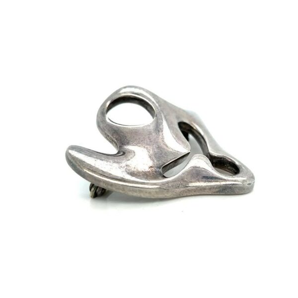 GEORG JENSEN AMOEBA BROOCH STERLING SILVER 925 VINTAGE DENMARK 322 STAMP 1950s - Image 7