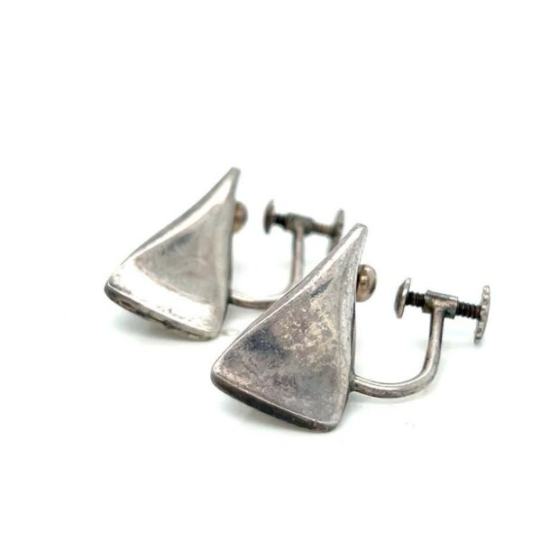 GEORG JENSEN VINTAGE SCREW/CLIP ON EARRING STERLING SILVER 925 116B 1960's ERA - Image 9