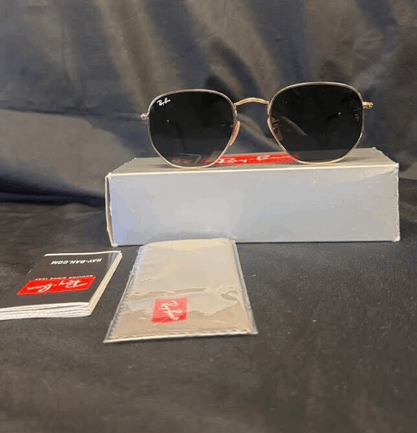 Ray-Ban HEXAGONAL FLAT LENSES ARISTA GOLD/G-15GREEN RB3548N 001 54-21 Sunglasses - Image 5