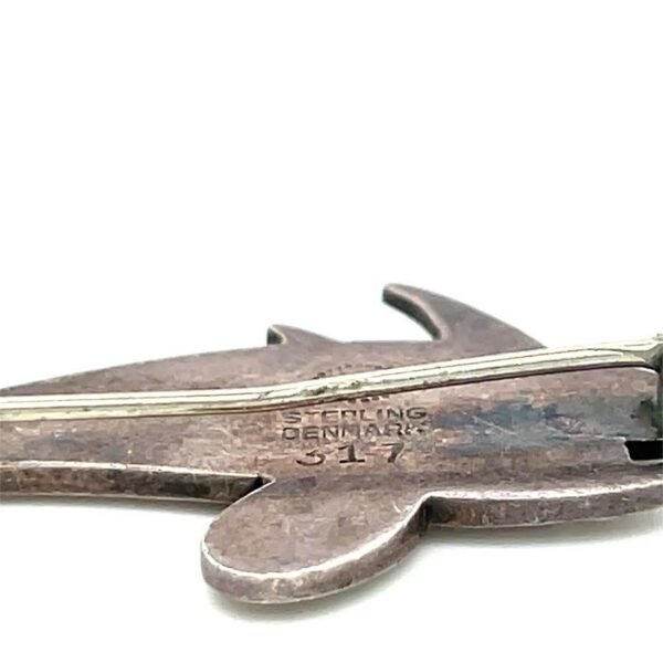 Georg Jensen Denmark Design #317 Sterling Silver Two Dolphin Vintage Brooch Pin - Image 8
