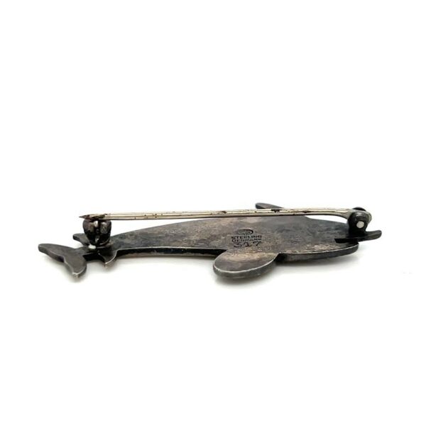 Georg Jensen Denmark #317 Sterling Silver Two Dolphin Jumping Vintage Brooch - Image 7