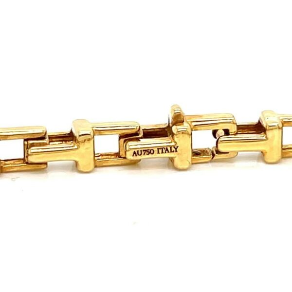 TIFFANY & CO NARROW T CHAIN BRACELET YELLOW GOLD 18K/AU750 ITALY  7.5 in - Image 8