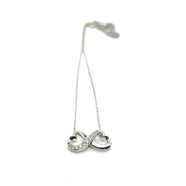 TIFFANY & CO 18K WHITE GOLD PALOMA PICASSO DIAMOND INFINITY HEART NECKLACE 17 in - Image 2