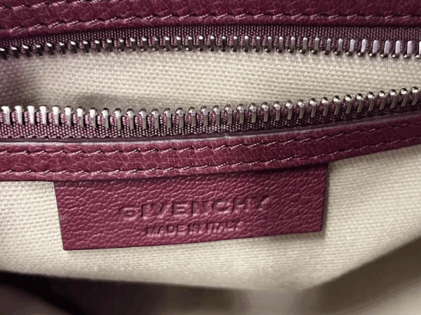 GIVENCHY GOATSKIN MINI TRI-COLOR ANTIGONA BURGUNDY PINK WHITE TOP HANDLE BAG - Image 5