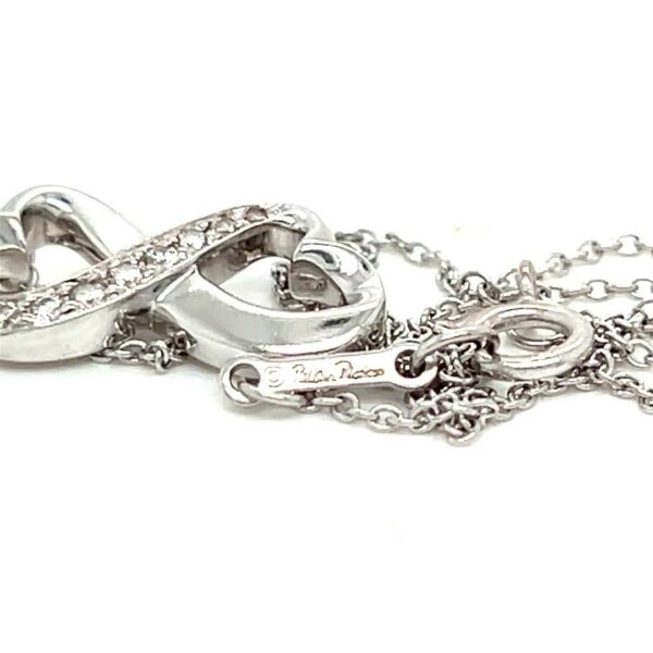 TIFFANY & CO 18K WHITE GOLD PALOMA PICASSO DIAMOND INFINITY HEART NECKLACE 17 in - Image 4