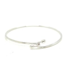 TIFFANY & CO WIRE HOOK & BALL BANGLE CUFF BRACELET STERLING SILVER 925 6.75 in