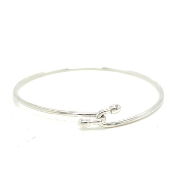 TIFFANY & CO WIRE HOOK & BALL BANGLE CUFF BRACELET STERLING SILVER 925 6.75 in