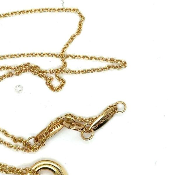 TIFFANY & CO. 18K YELLOW GOLD 16mm OPEN HEART 5 YELLOW DIAMOND PENDANT 16 - Image 6