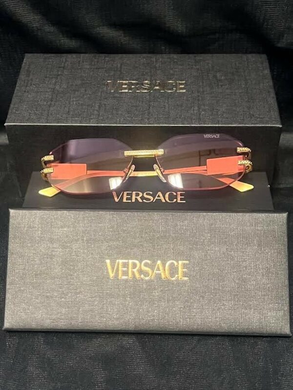 Versace Sunglasses VE2274 100284 140mm  Gold Frame / Pink Lens - Image 6